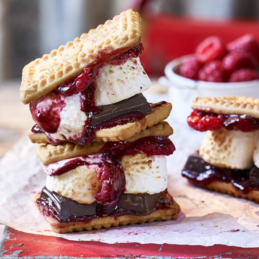 Raspberry smores camping
